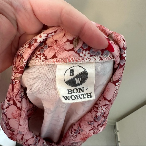 Vintage 70s Flower Power Pink Floral Collared Polyester Short Sleeve Top - Picture 7 of 7